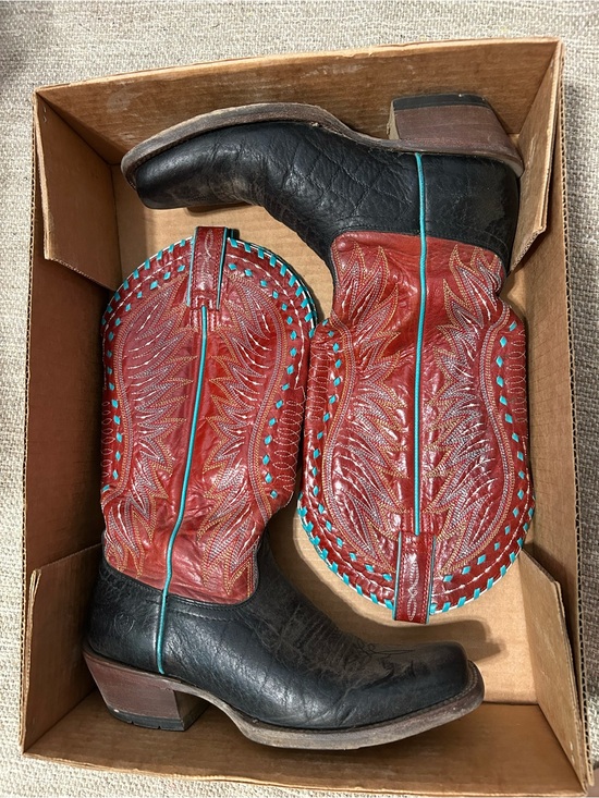 Ariat Shoes - Ariat Women's Black & Red Western Boots with Turquoise Accents